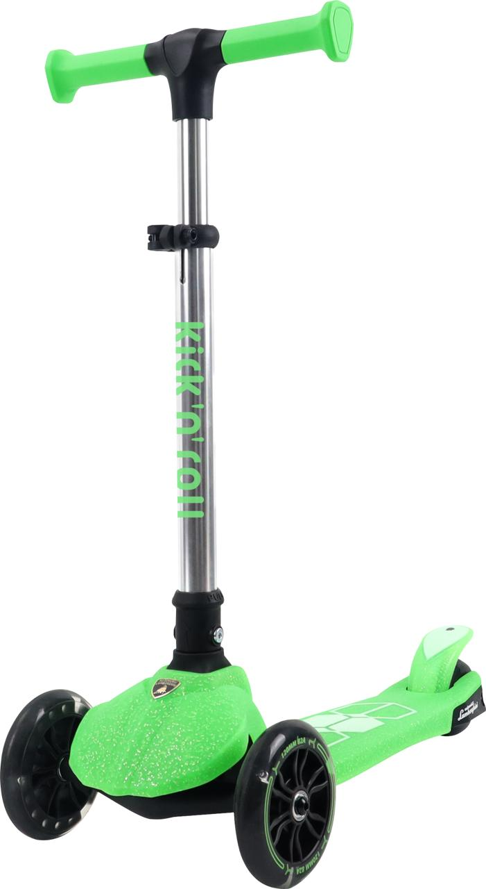 L5JELLY-G Lamborghini Lisanslı Parıltı Işıklı Scooter Yeşil