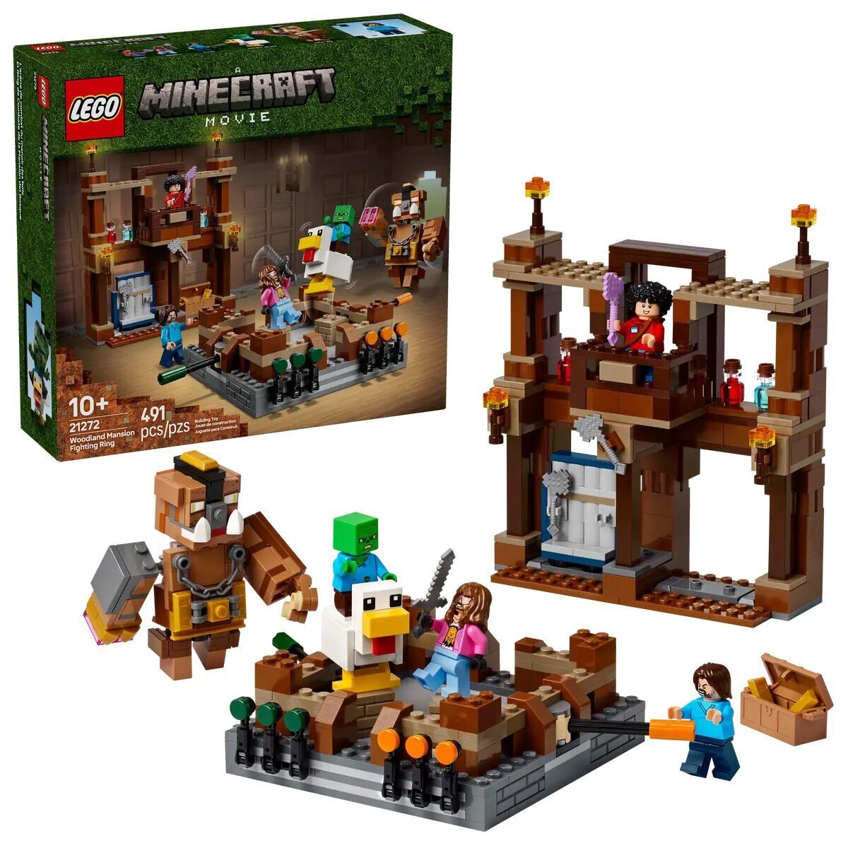 21272 Lego Minecraft Orman Malikanesi Dövüş Ringi 491 parça +10 yaş