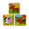 S00002907 WOODEN PUZZLE ANIMALS 9 PCS 3 AST