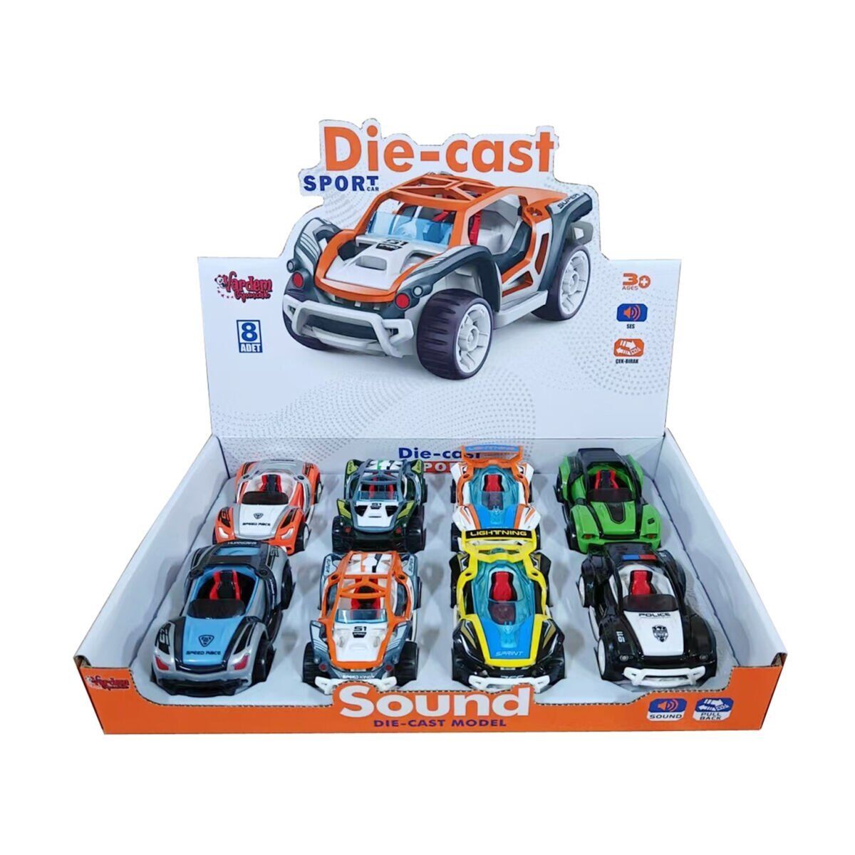 KLX600-398 ÇEK BIRAK DIE-CAST SESLİ SPOR(Belirtilen fiyat, tekli satış için adet fiyatıdır.)