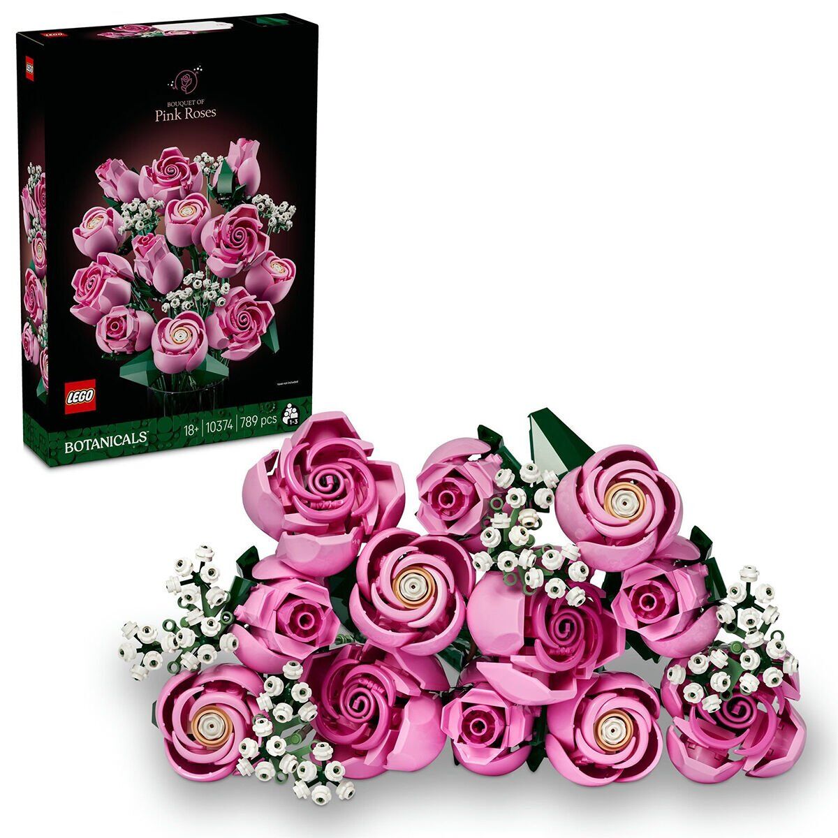 10374 Lego iconic Botanicals Pembe Gül Buketleri 789 parça +18 yaş