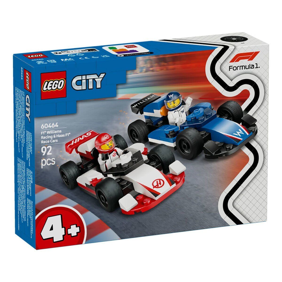 60464 Lego City F1 Williams Racing ve Haas F1 Yarış Arabaları 92 parça +4 yaş