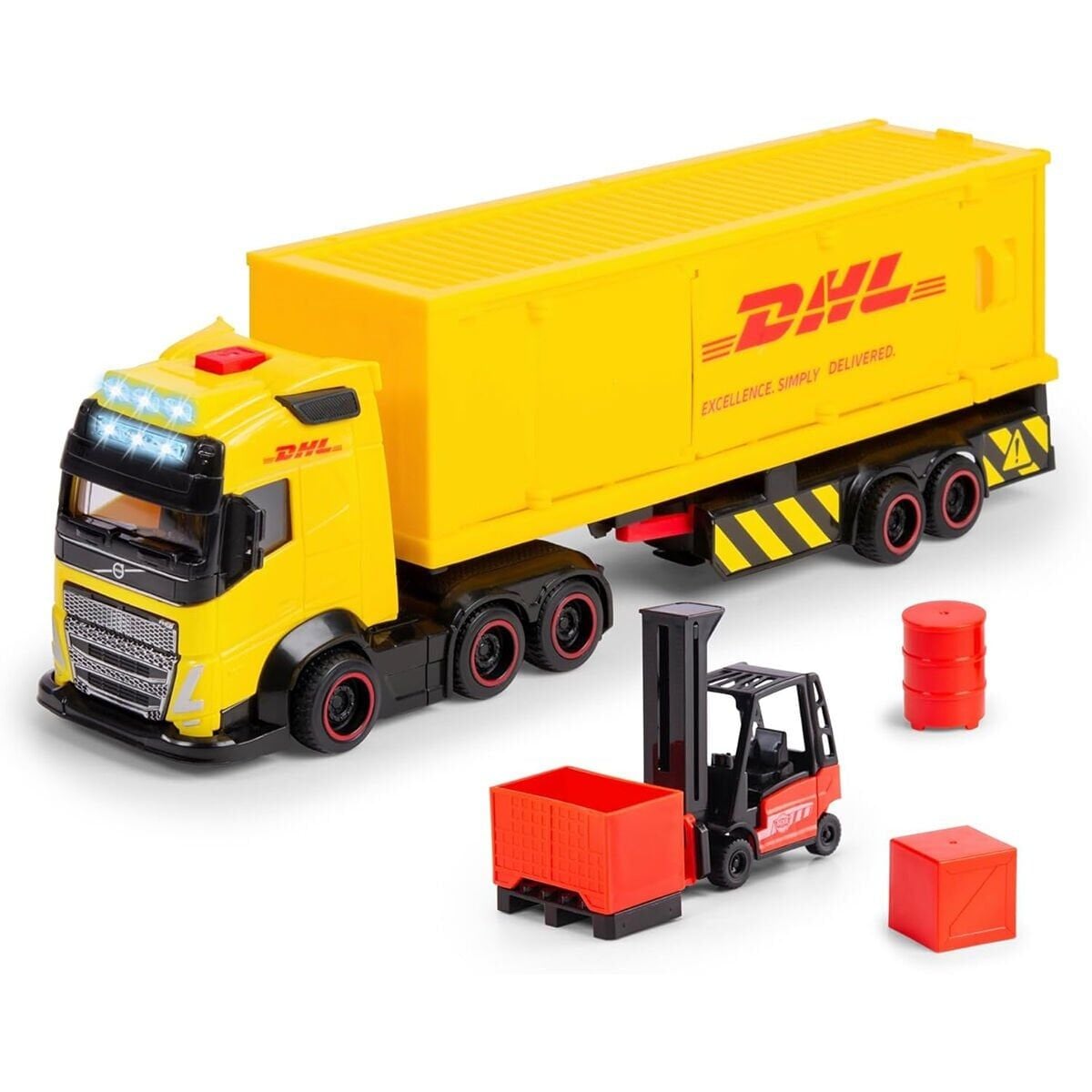 203747018 Dickie DHL Truck

free wheel Volvo FH16 Truck light sound interior,