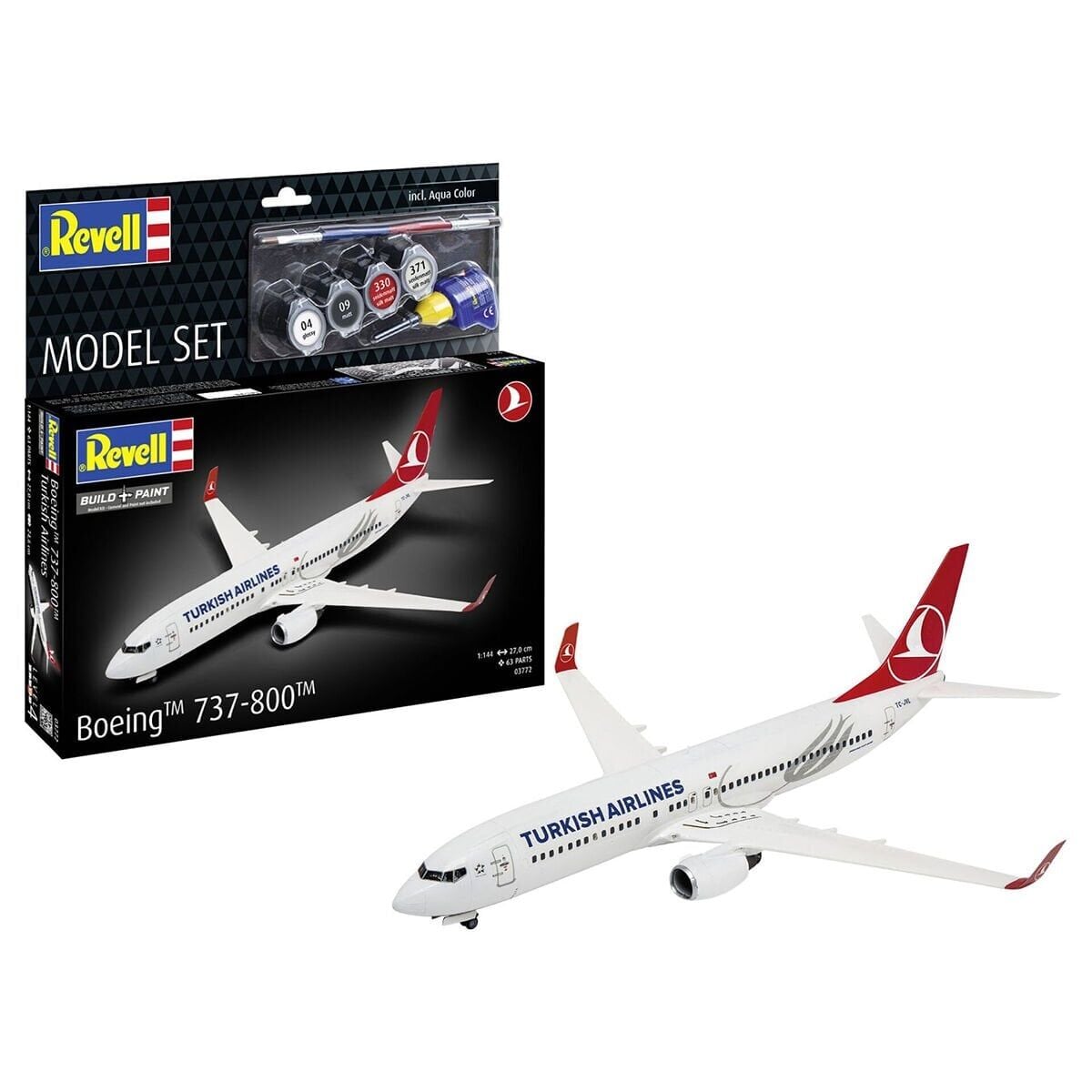 63772 Revell - Turkish Airlines Boeing 737-800 1:144 Maket Kiti