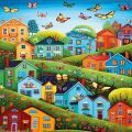 20079 PUZZLE 500 Village Tith Butterflies