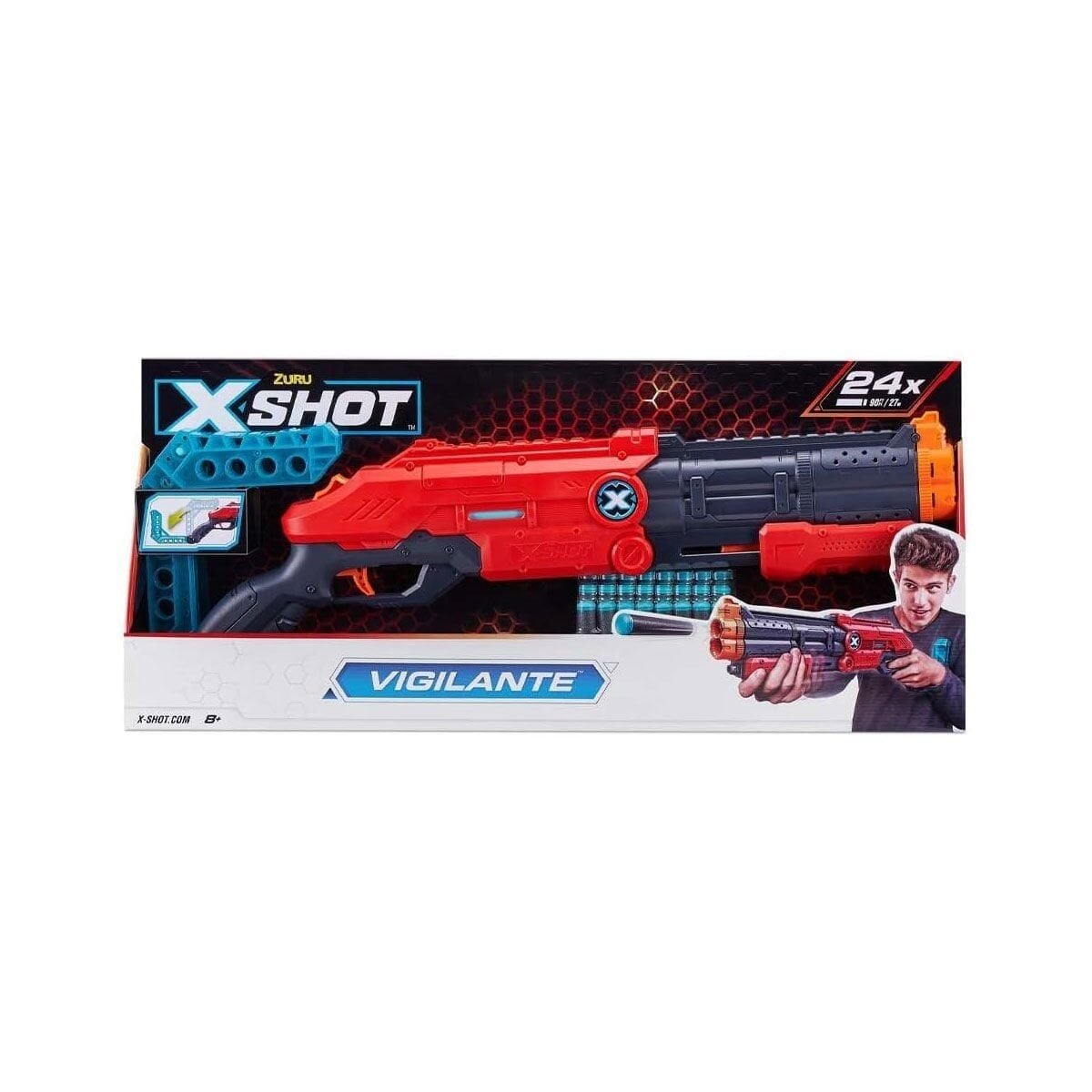 36436 Zuru X-Shot Silah Sünger Atan Excel-Vigilante 16 Mermi -Sunman