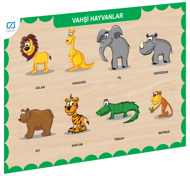 CAAHS-3213 CA GAMES AHŞAP VAHŞİ HAYVANLAR BUL-TAK