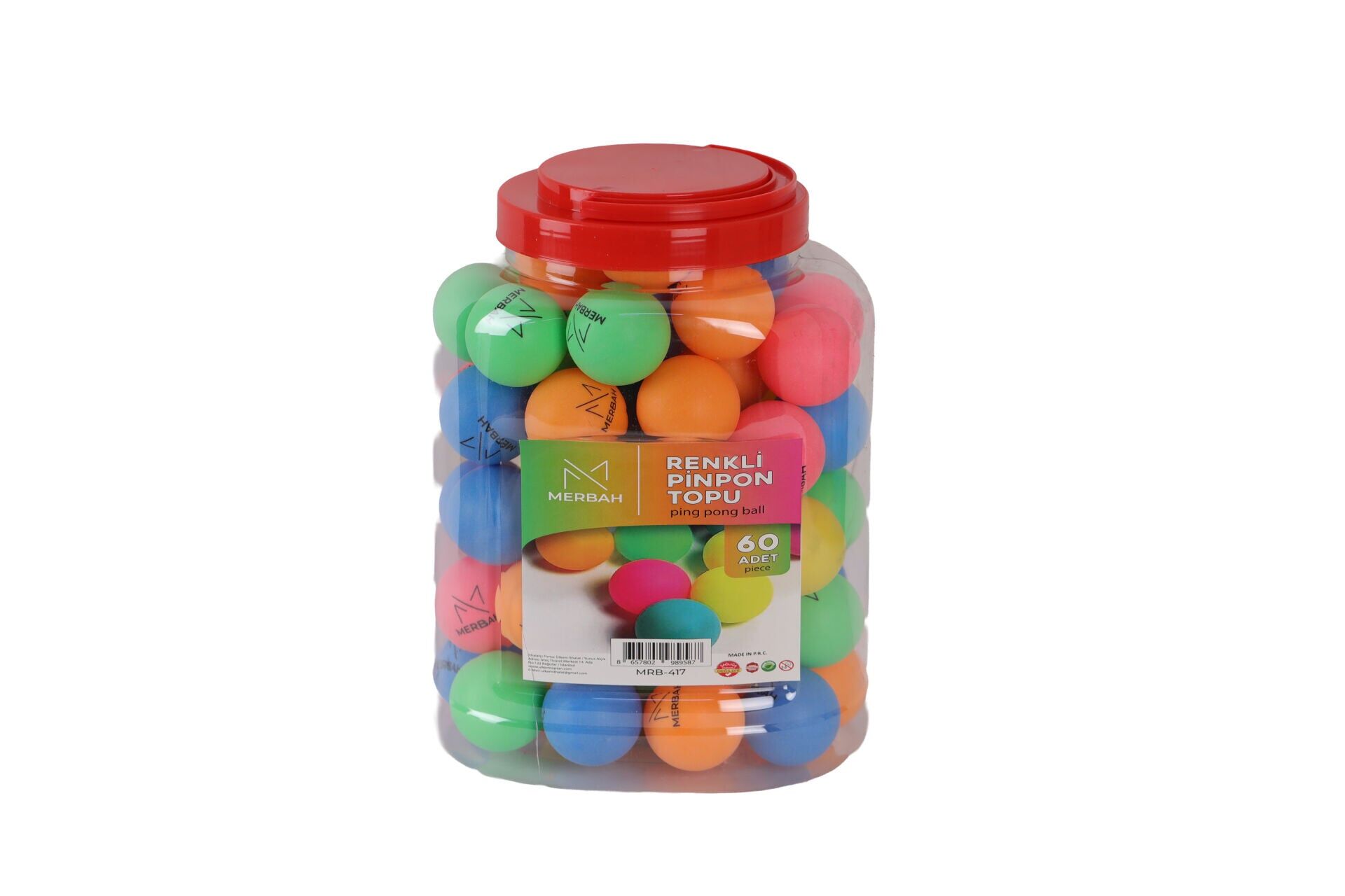 MRB-417 Pinpon Topu Renkli Karışık 60X24
