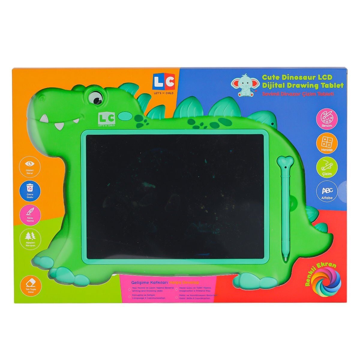 LC-31068 Sevimli Dinazor Çizim Tableti 10 İnç