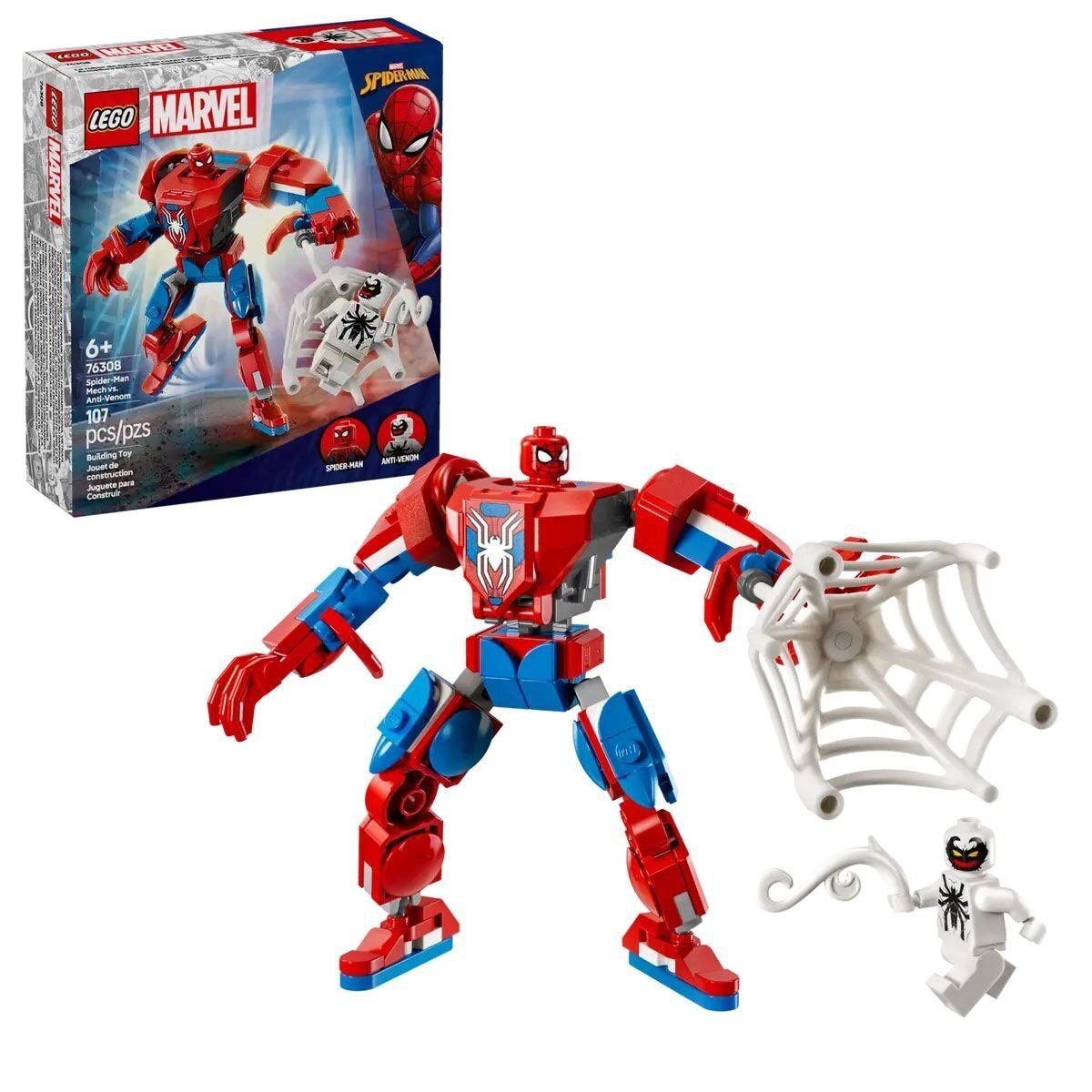 76308 Lego Marvel Örümcek Adam ve Anti Venom'a Karşı 107 parça +6 yaş