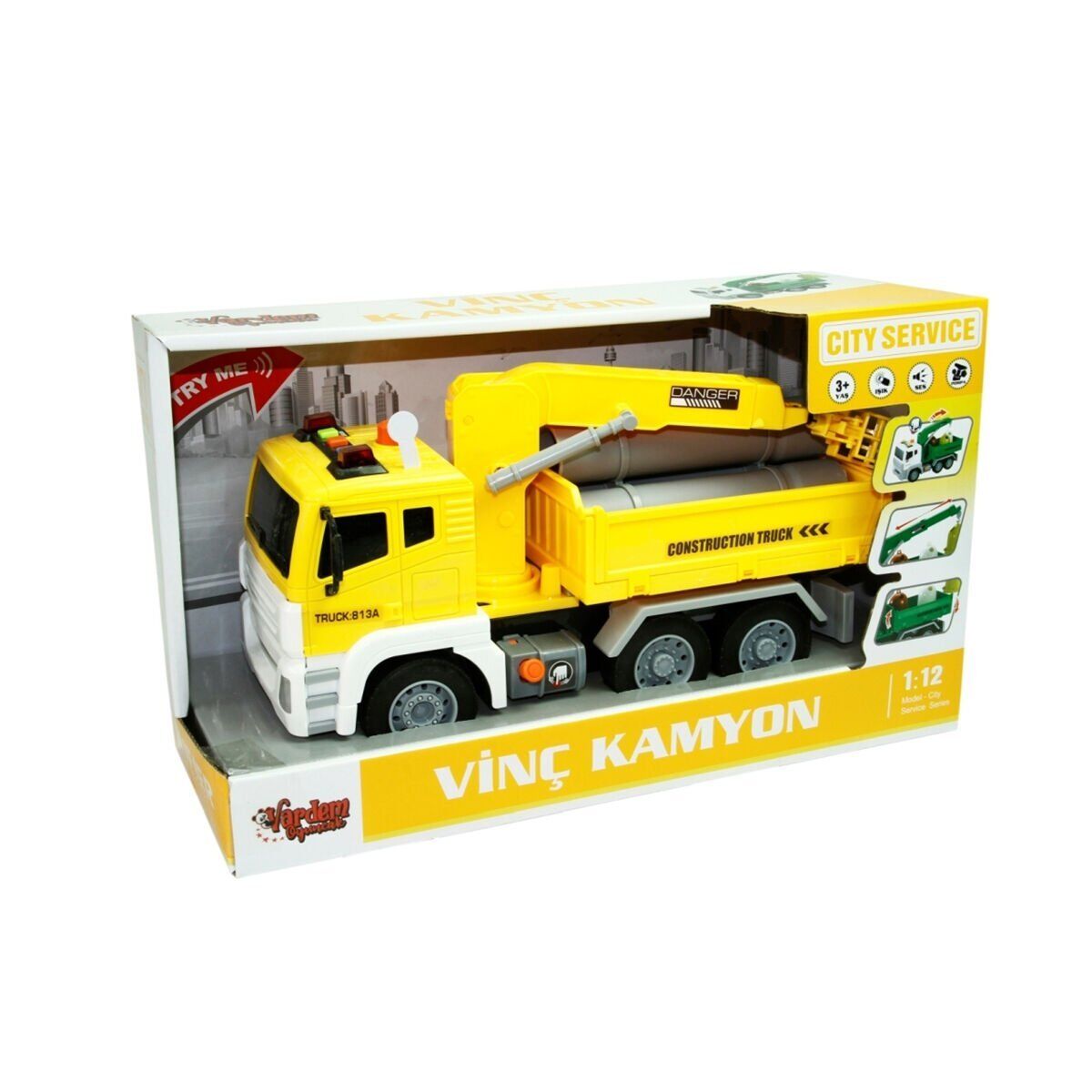 WY813A WY822A 1 12 SÜRTMELİ SESLİ IŞIKLI AKS VİNÇ KAMYON
