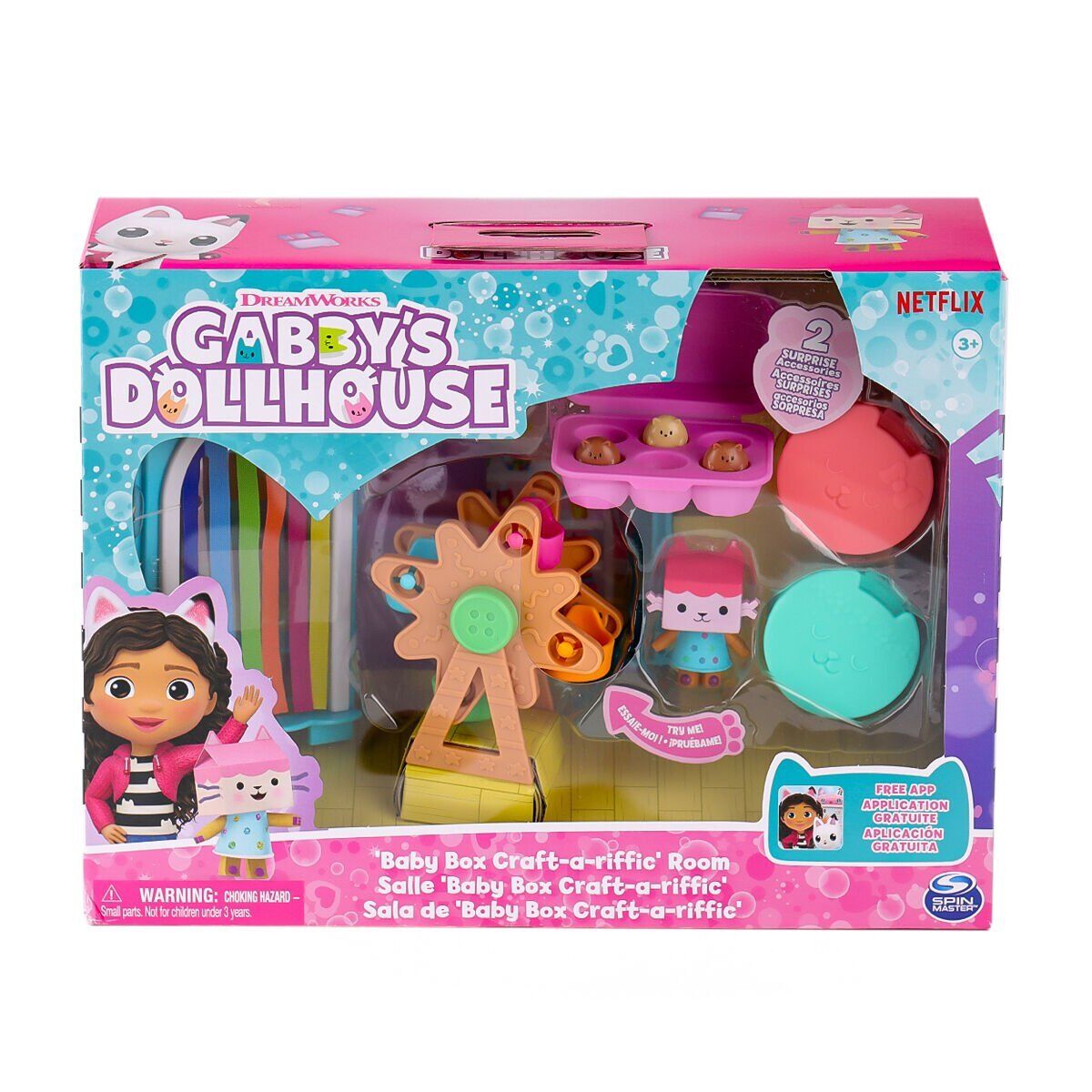 69300 Gabbys Dollhouse Baby Box Cat Craft-a-Riffic Room Gabby Kedi Riffic Odası