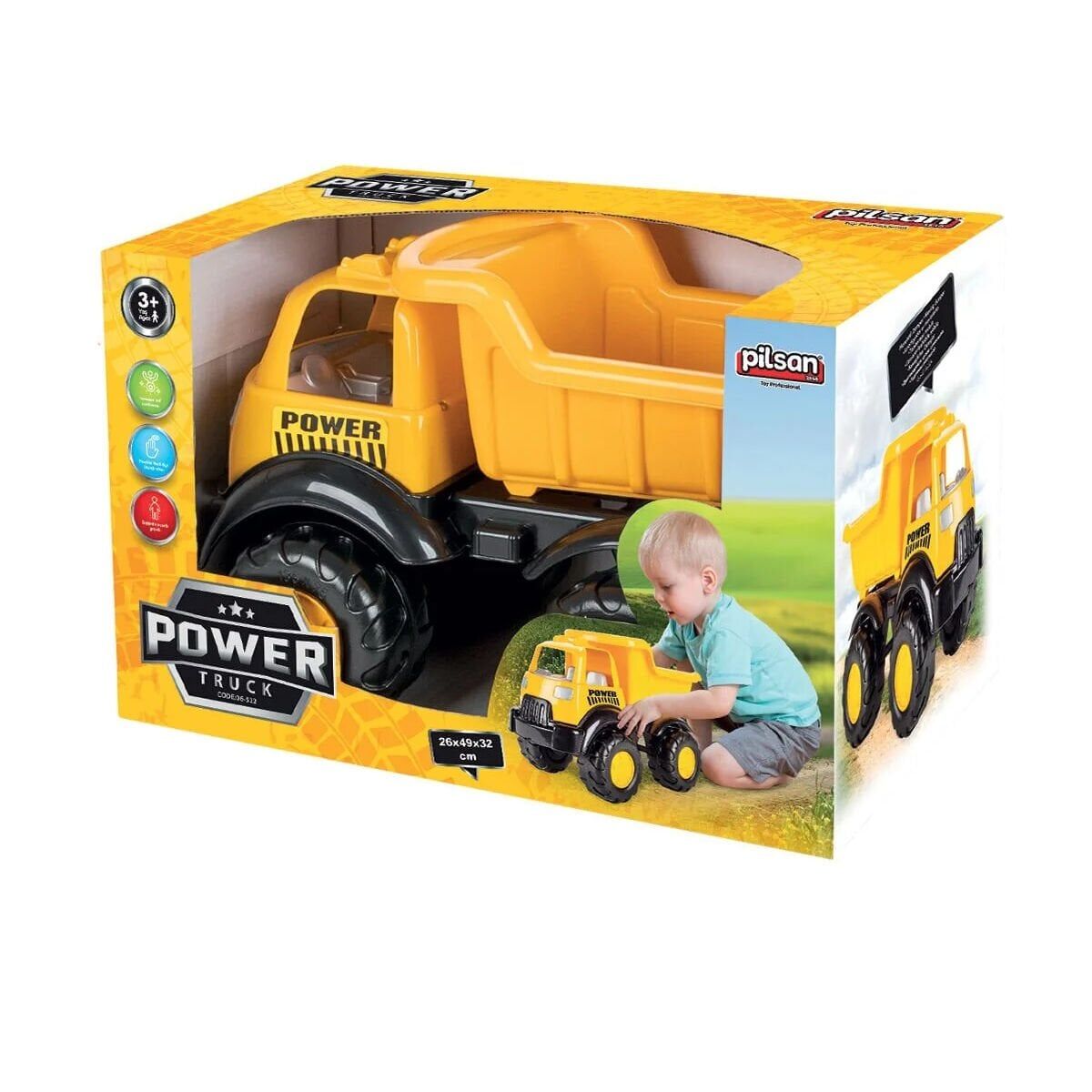 06 522 Power Kamyon Sarı -Pilsan Oyuncak