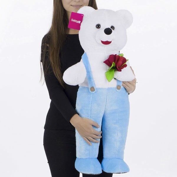 1075M Selay, Tulumlu Ayı 75 Cm Mavi