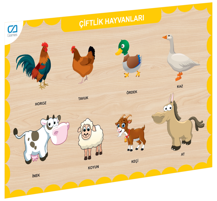 CAAHS-3211 CA GAMES AHŞAP ÇİFTLİK HAYVANLARI BUL-TAK